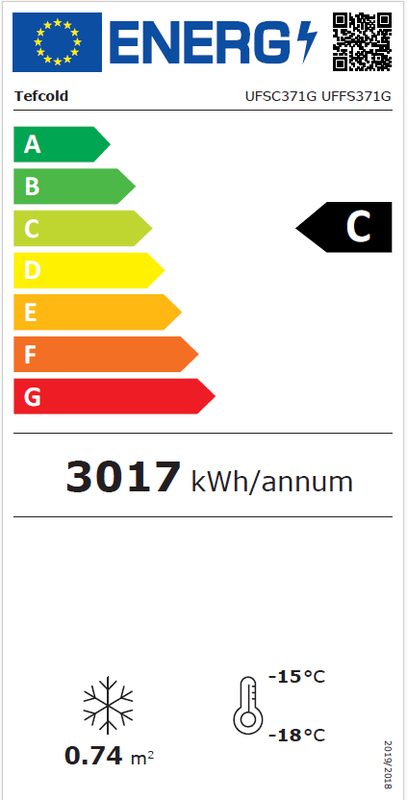 Negative ventilated display case 382 liters - 6 fixed levels - BLACK
