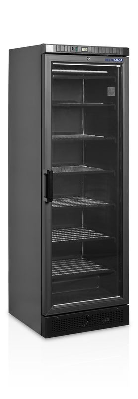 Negative ventilated display case 382 liters - 6 fixed levels - BLACK